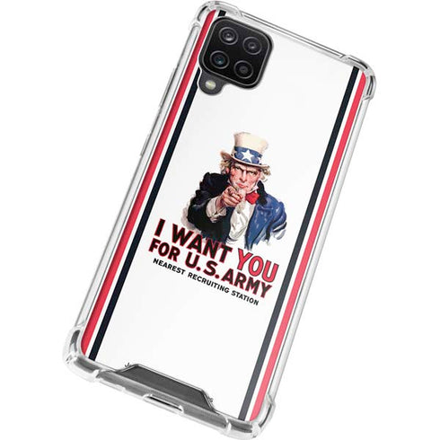 Uncle Sam Vintage War Poster Galaxy A12 Clear Case