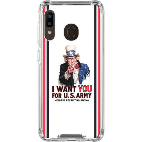 Uncle Sam Vintage War Poster Galaxy A30 Clear Case