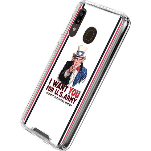 Uncle Sam Vintage War Poster Galaxy A30 Clear Case