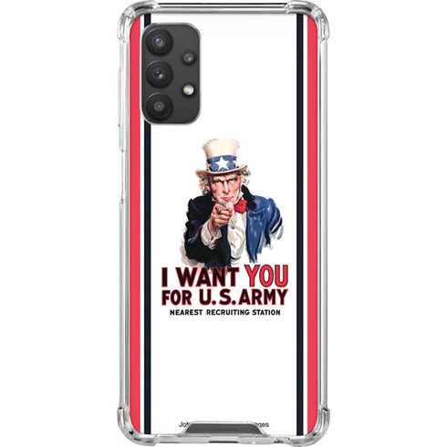 Uncle Sam Vintage War Poster Galaxy A32 5G Clear Case