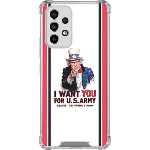 Uncle Sam Vintage War Poster Galaxy A53 5G Clear Case