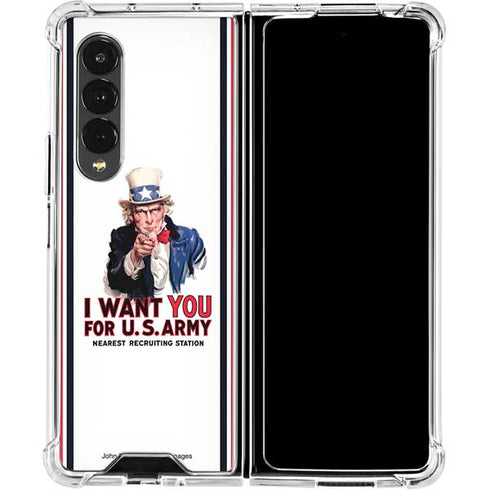 Uncle Sam Vintage War Poster Galaxy Z Fold4 5G Clear Case
