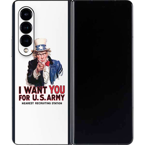 Uncle Sam Vintage War Poster Galaxy Z Fold4 5G Skin