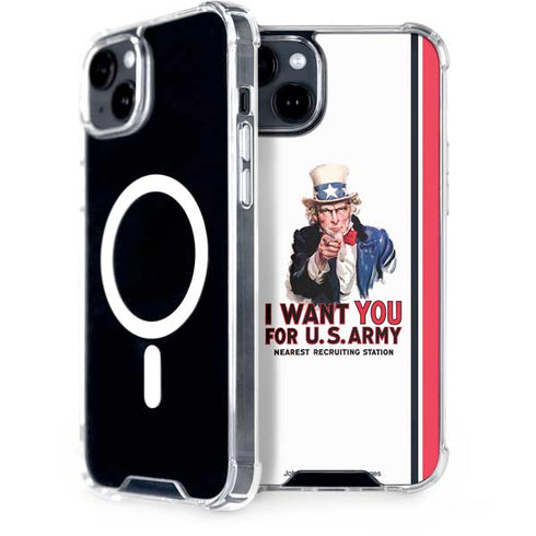 Uncle Sam Vintage War Poster iPhone 15 MagSafe Case