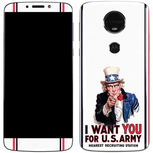 Uncle Sam Vintage War Poster Moto E5 Plus Skin