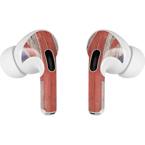United Kingdom Flag Dark Wood AirPods Pro 2nd Gen Skin