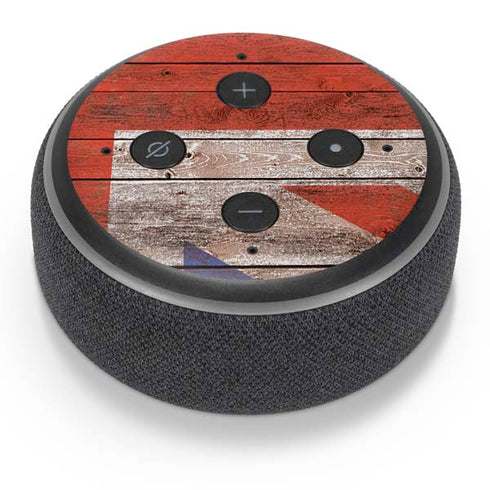 United Kingdom Flag Dark Wood Amazon Echo Dot Skin