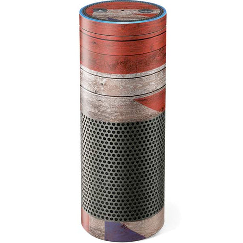 United Kingdom Flag Dark Wood Amazon Echo Skin