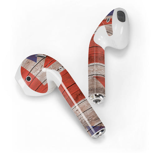 United Kingdom Flag Dark Wood Apple AirPods 2 Skin
