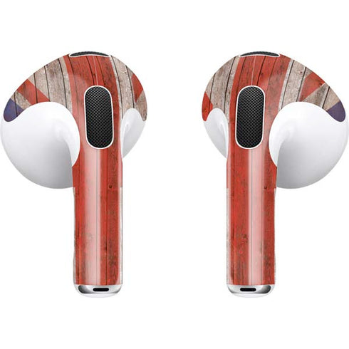 United Kingdom Flag Dark Wood Apple AirPods (3rd Gen 2021) Skin