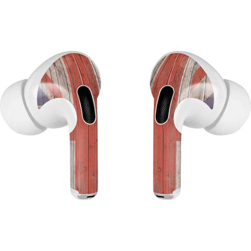 United Kingdom Flag Dark Wood Apple AirPods Pro Skin