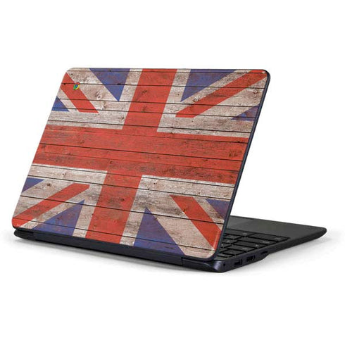 United Kingdom Flag Dark Wood Samsung Chromebook Skin