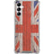 United Kingdom Flag Dark Wood Galaxy A14 5G Clear Case