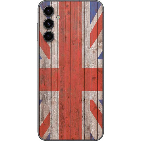 United Kingdom Flag Dark Wood Galaxy A14 5G Skin