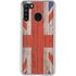 United Kingdom Flag Dark Wood Galaxy A21 Clear Case