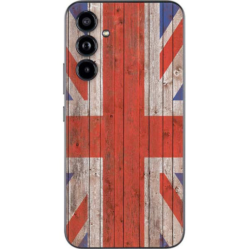 United Kingdom Flag Dark Wood Galaxy A54 5G Skin