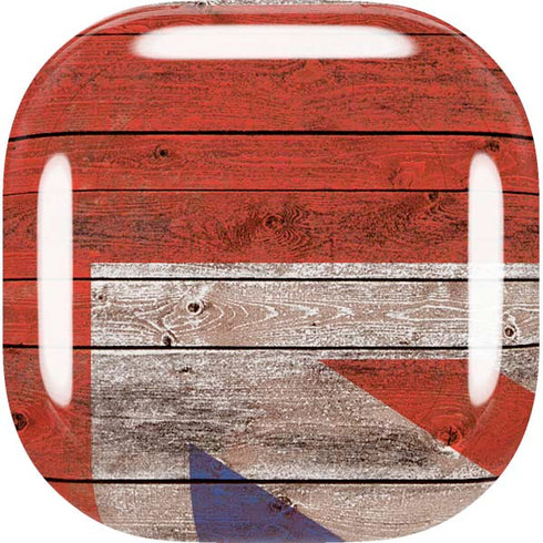 United Kingdom Flag Dark Wood Galaxy Buds Live Skin
