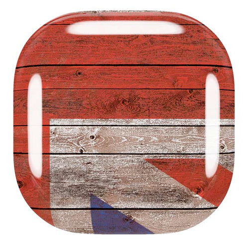 United Kingdom Flag Dark Wood Galaxy Buds Pro Skin