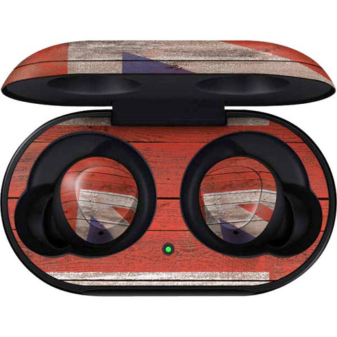 United Kingdom Flag Dark Wood Galaxy Buds Skin