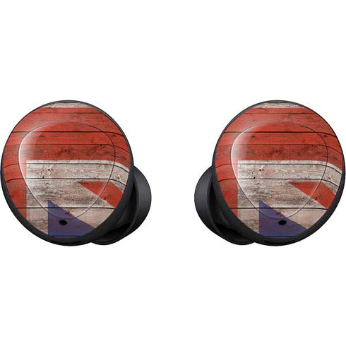 United Kingdom Flag Dark Wood Galaxy Buds Skin