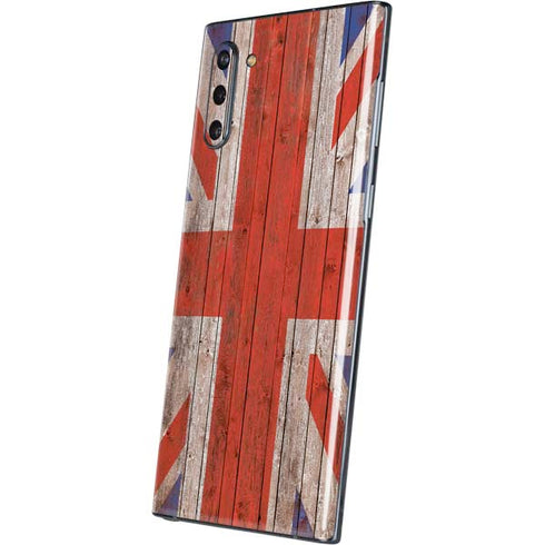 United Kingdom Flag Dark Wood Galaxy Note 10 Skin