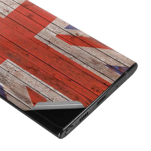 United Kingdom Flag Dark Wood Galaxy Note 10 Skin