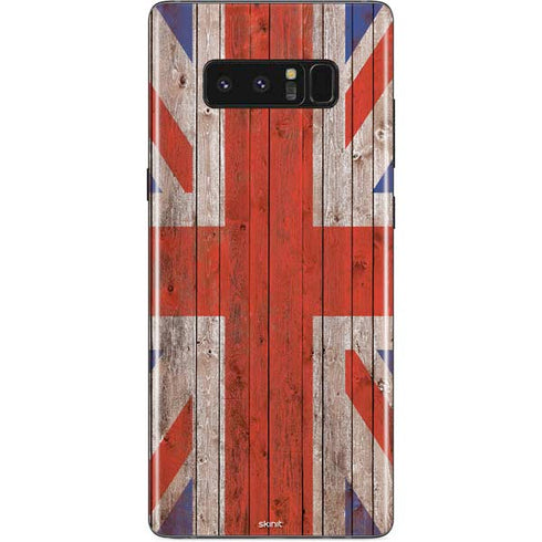 United Kingdom Flag Dark Wood Galaxy Note 8 Skin
