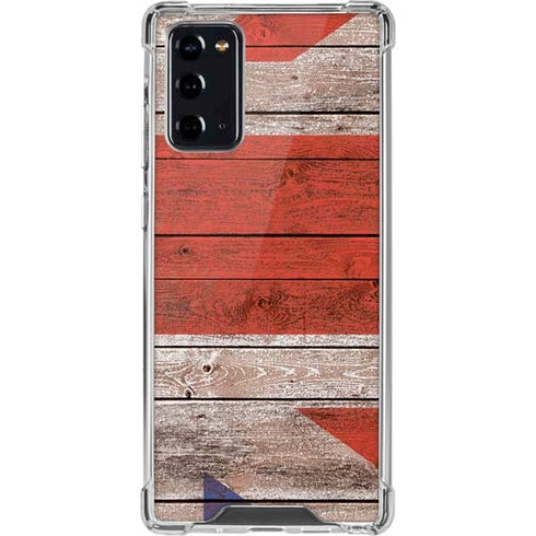 United Kingdom Flag Dark Wood Galaxy Note20 5G Clear Case