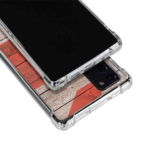 United Kingdom Flag Dark Wood Galaxy Note20 5G Clear Case