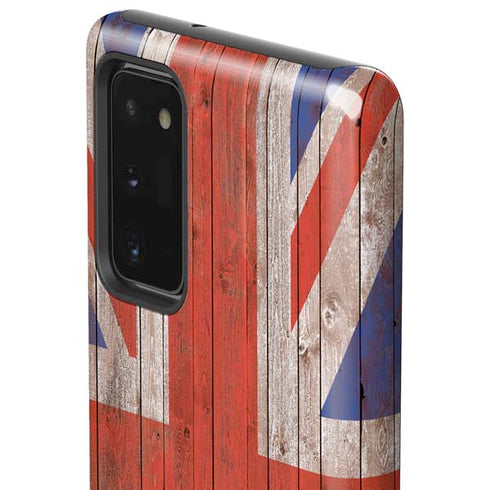 United Kingdom Flag Dark Wood Galaxy Note20 5G Pro Case
