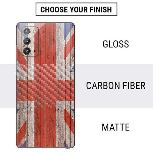 United Kingdom Flag Dark Wood Galaxy Note20 5G Skin