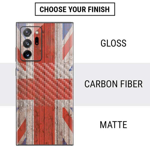 United Kingdom Flag Dark Wood Galaxy Note20 Ultra 5G Skin