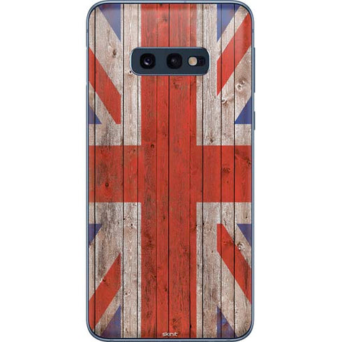 United Kingdom Flag Dark Wood Galaxy S10e Skin