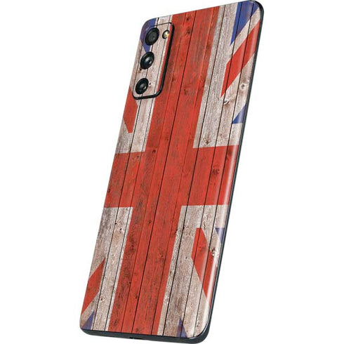 United Kingdom Flag Dark Wood Galaxy S20 Fan Edition Skin