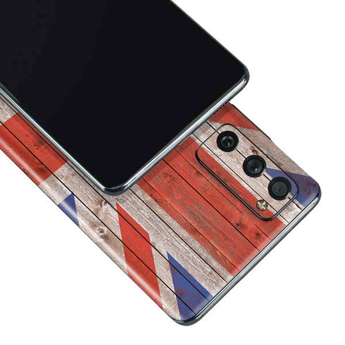 United Kingdom Flag Dark Wood Galaxy S20 Fan Edition Skin