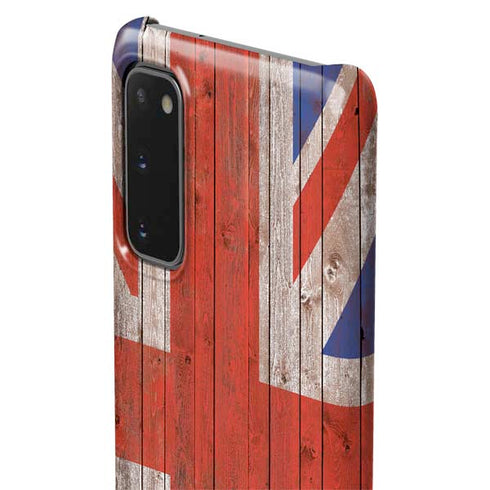 United Kingdom Flag Dark Wood Galaxy S20 Lite Case