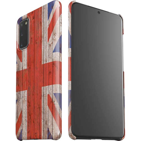 United Kingdom Flag Dark Wood Galaxy S20 Lite Case