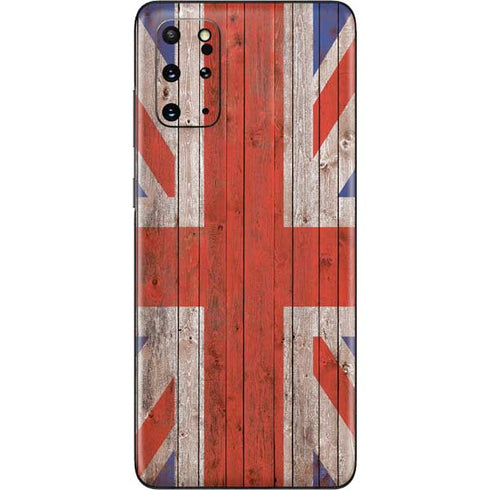 United Kingdom Flag Dark Wood Galaxy S20 Plus Skin