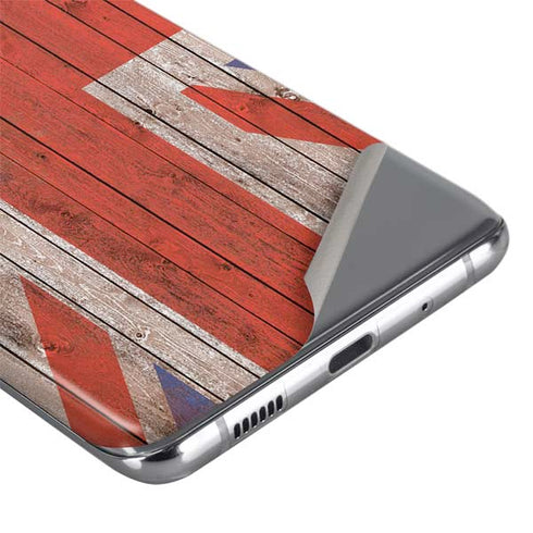 United Kingdom Flag Dark Wood Galaxy S20 Skin