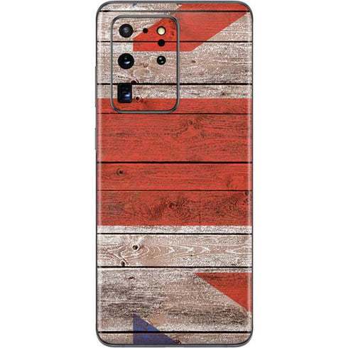 United Kingdom Flag Dark Wood Galaxy S20 Ultra 5G Skin