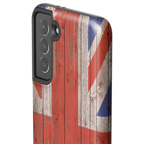 United Kingdom Flag Dark Wood Galaxy S21 5G Pro Case