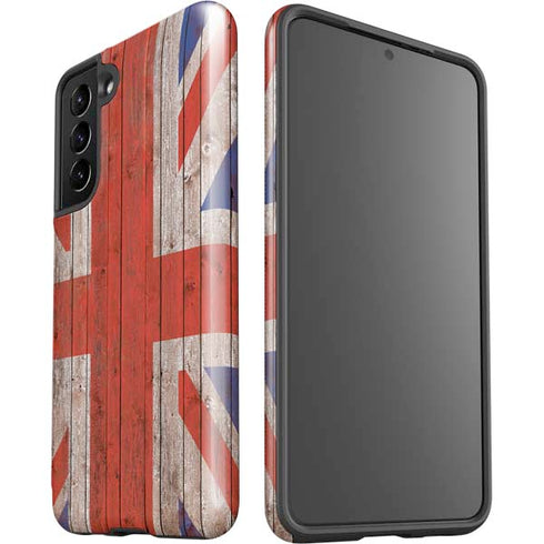 United Kingdom Flag Dark Wood Galaxy S21 5G Pro Case