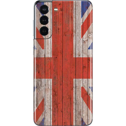 United Kingdom Flag Dark Wood Galaxy S21 5G Skin