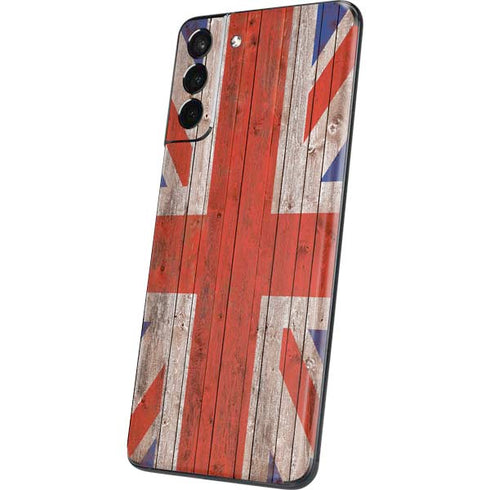 United Kingdom Flag Dark Wood Galaxy S21 5G Skin