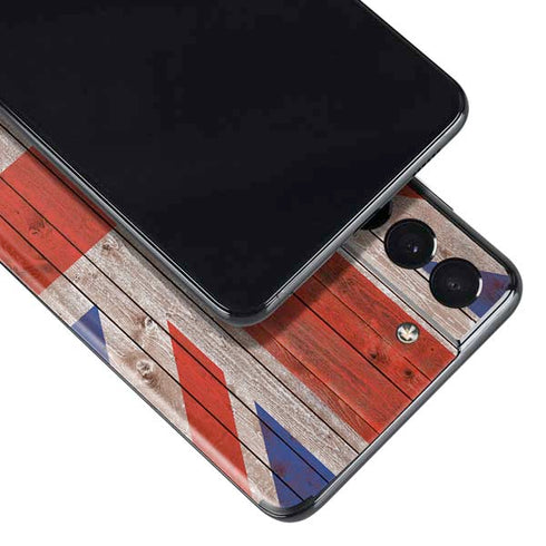 United Kingdom Flag Dark Wood Galaxy S21 5G Skin