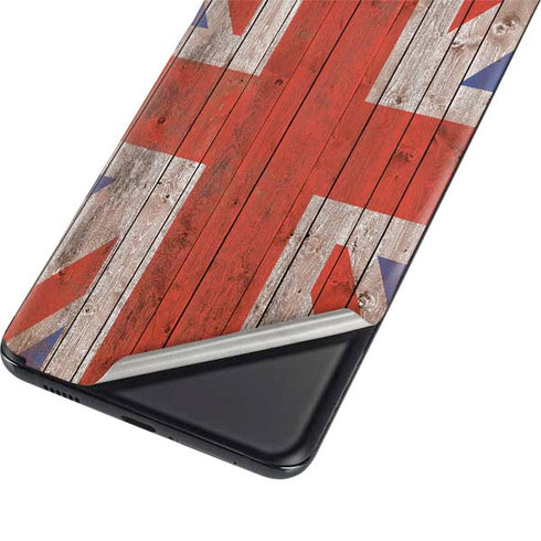 United Kingdom Flag Dark Wood Galaxy S21 5G Skin
