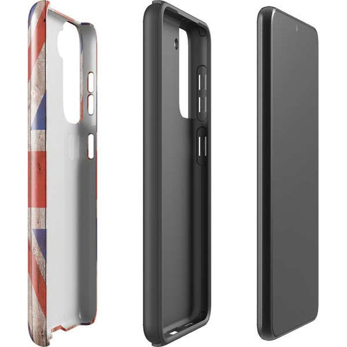 United Kingdom Flag Dark Wood Galaxy S21 Plus 5G Pro Case