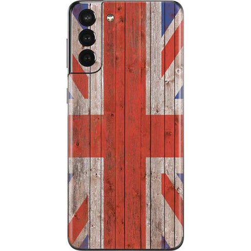 United Kingdom Flag Dark Wood Galaxy S21 Plus 5G Skin