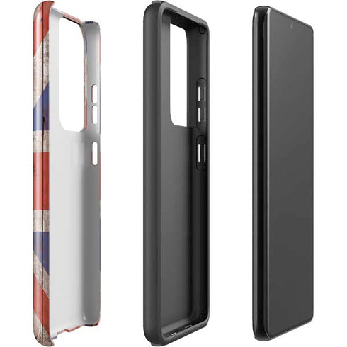 United Kingdom Flag Dark Wood Galaxy S21 Ultra 5G Pro Case