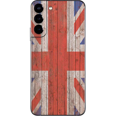 United Kingdom Flag Dark Wood Galaxy S22 Plus Skin